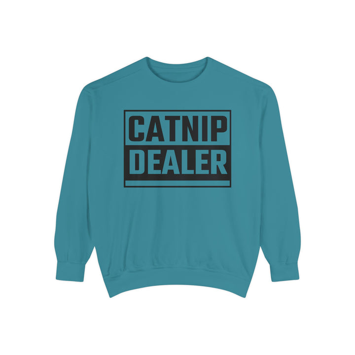 Catnip Dealer Sweatshirt Featuring a Bold and Humorous Black and White Typographic Design for Cat Lovers and Pet Owners Perfect Gift for Cat Parents Unisex Sweater for Every Season