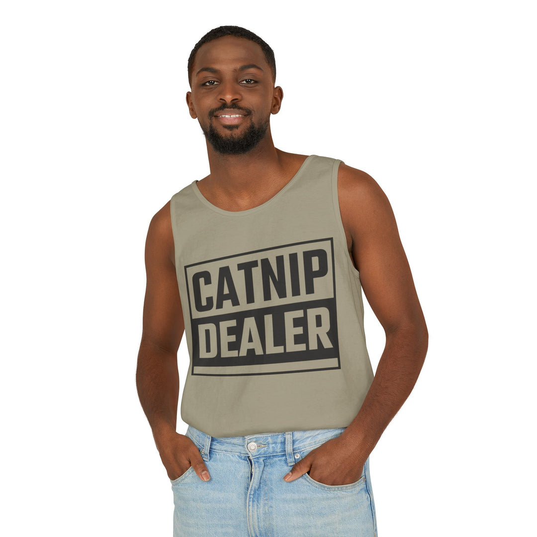 Catnip Dealer Tank Top, Funny Pet Lover Gift, Summer Sleepwear, Cat Mom Shirt, Unisex Casual Wear
