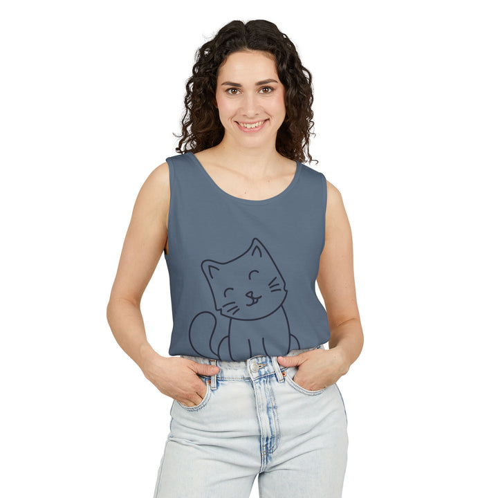 Funny Cat Tank Top, Summer Tee, Gifts for Cat Lovers, Cute Animal Apparel, Relaxing Casual Wear, Women's Funny Shirt