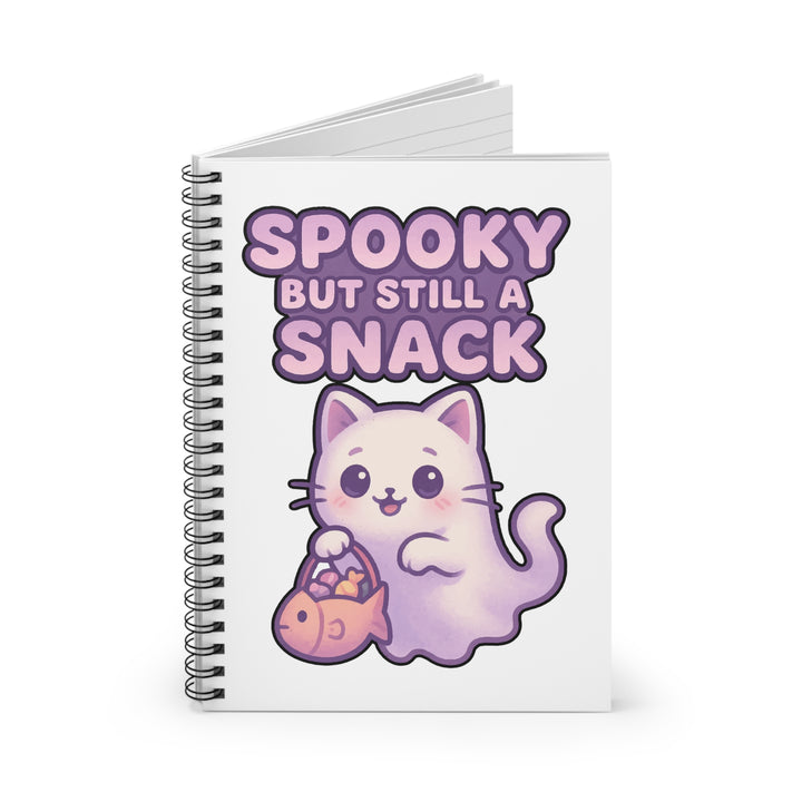 Spooky Ghost Cat Spiral Notebook | Cute Journal for Halloween, Kawaii Gifts, Gift for Cat Lovers, Note-taking, Diary