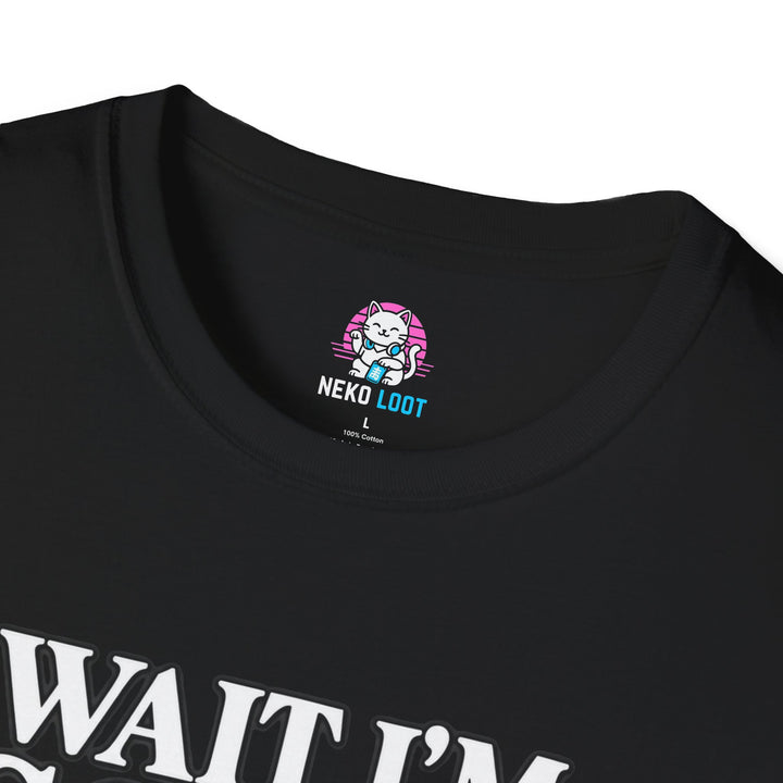 Close-up of the Neko Loot neck label inside the black Wait I&