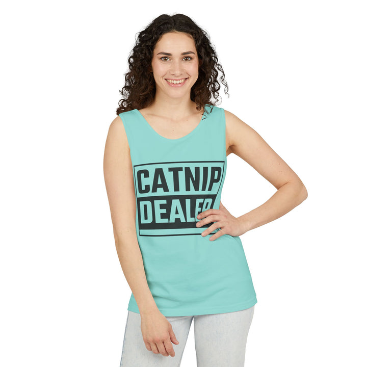 Catnip Dealer Tank Top, Funny Pet Lover Gift, Summer Sleepwear, Cat Mom Shirt, Unisex Casual Wear