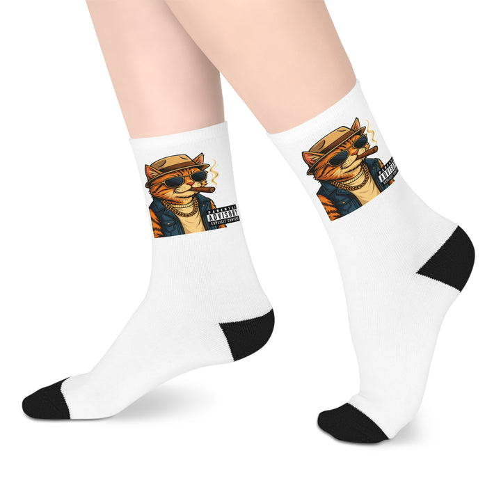 Parental Advisory Cat Mid-Length Socks