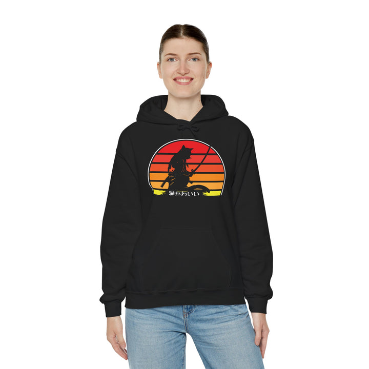 Samurai Cat Sunset Hoodie