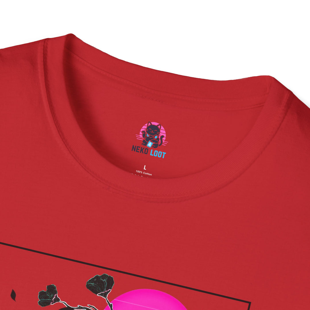 Glitchy Retro Cat-Inspired Unisex Softstyle T-Shirt