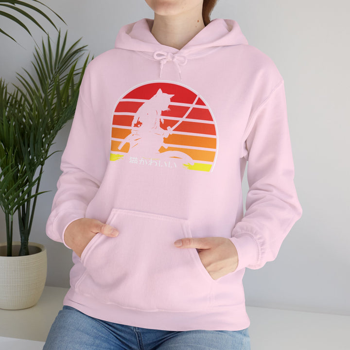 Samurai Cat Sunset Hoodie