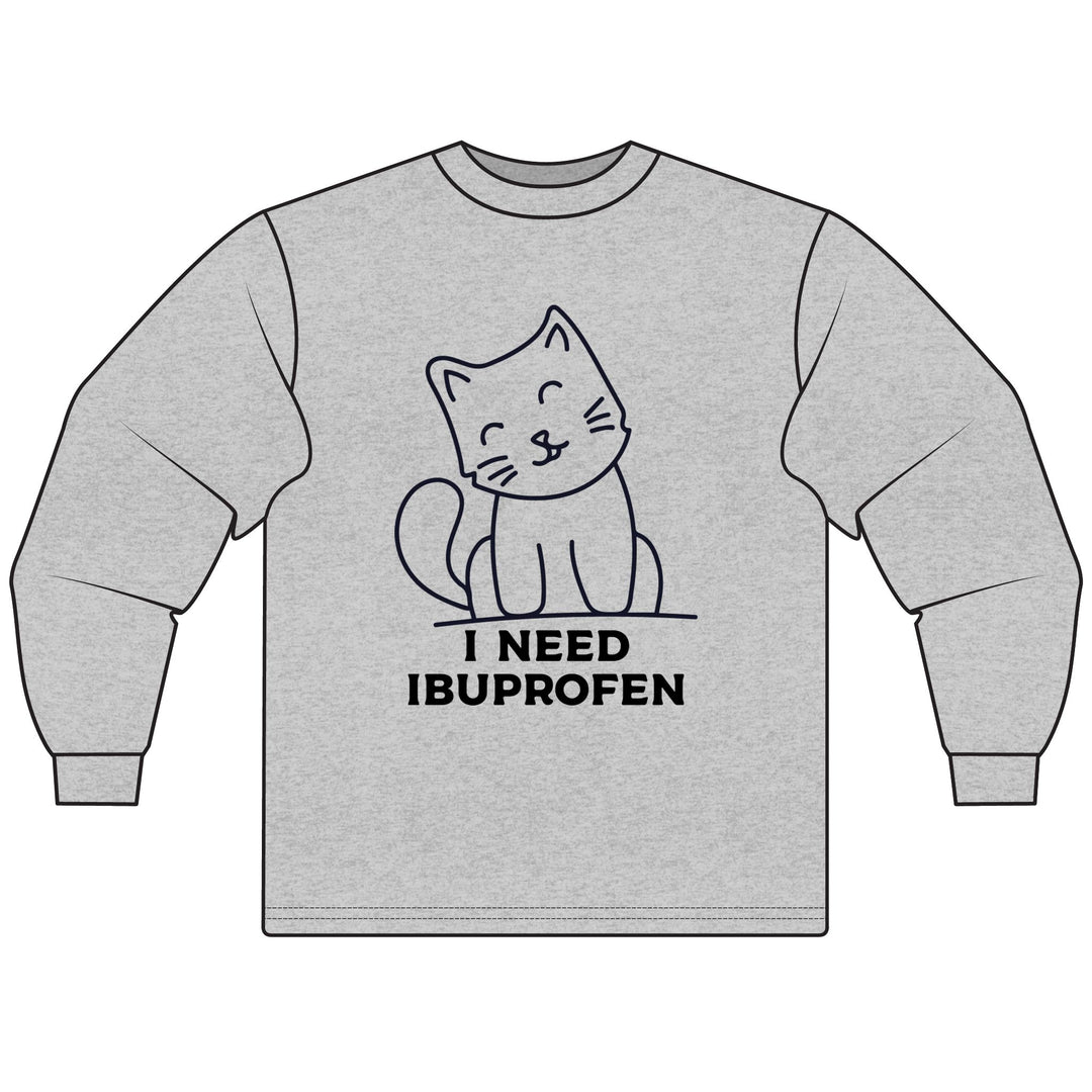 Ibuprofen Cat Long Sleeve Tee