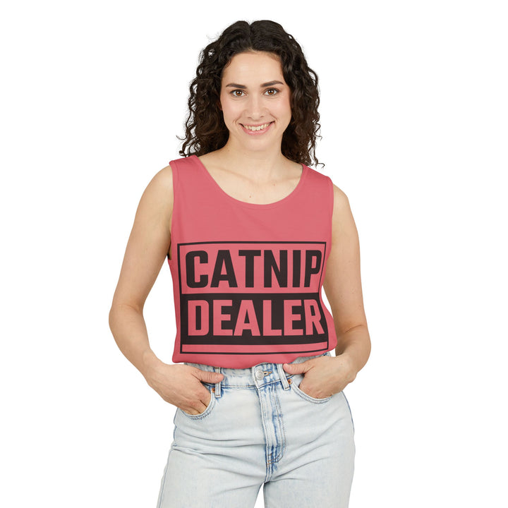 Catnip Dealer Tank Top, Funny Pet Lover Gift, Summer Sleepwear, Cat Mom Shirt, Unisex Casual Wear