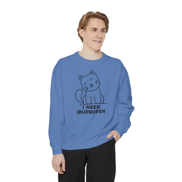 Cat-Themed Sweatshirt Featuring a Playful and Adorable Ghost Cat Holding a Candy Basket Cozy Gift for Cat Lovers Cute Animal Sweatshirt Funny Pet Apparel