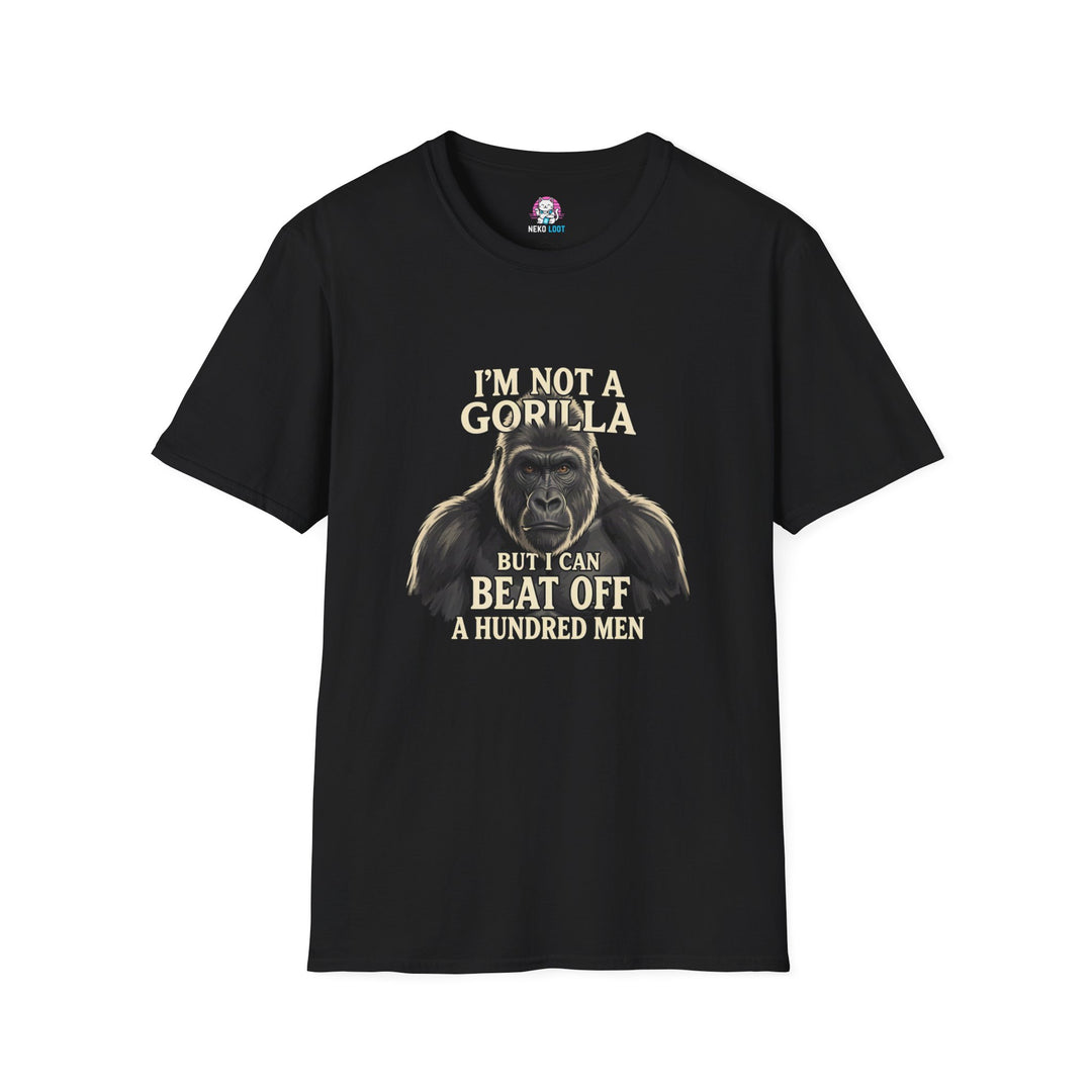 Black T-shirt with a gorilla portrait and I&