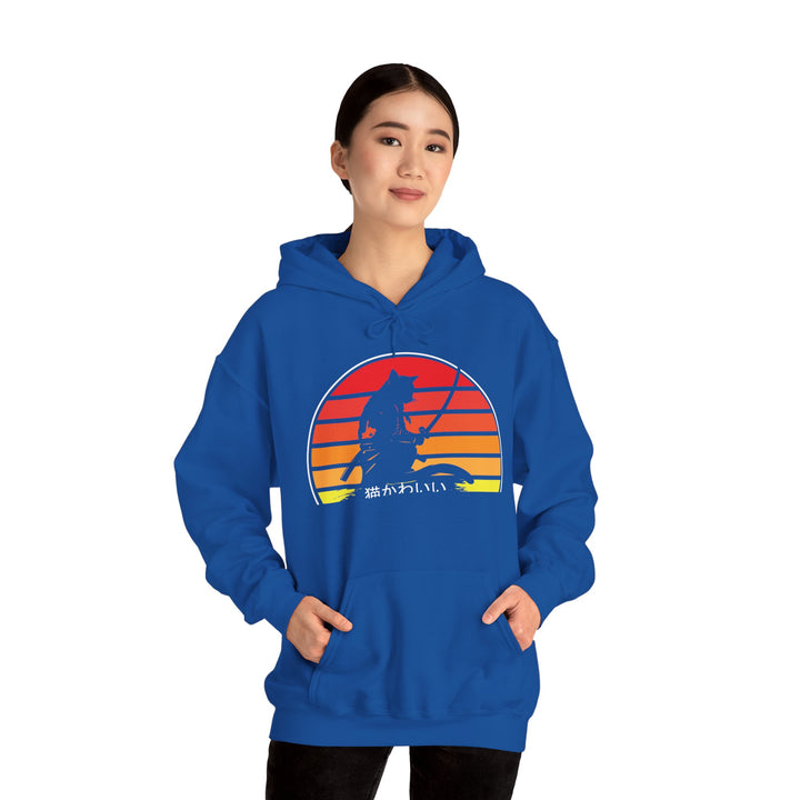 Samurai Cat Sunset Hoodie