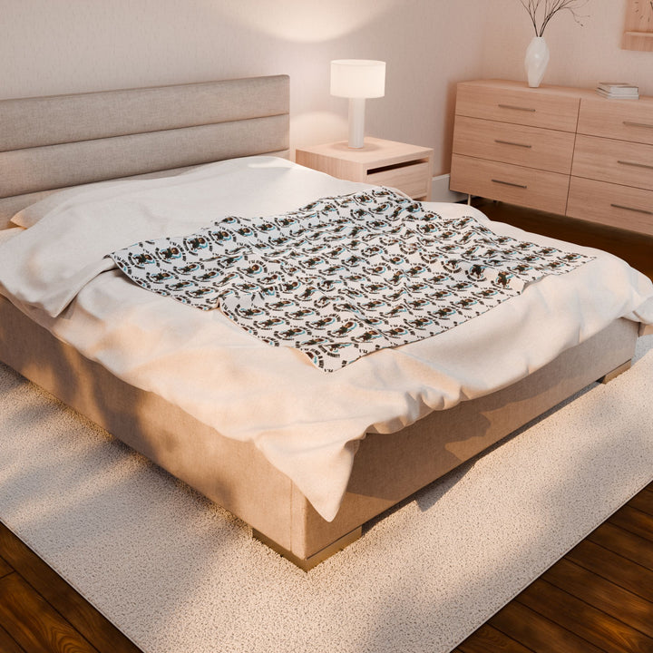 Cozy Velveteen Plush Blanket, Soft Throw Blanket, Warm Home Decor, Bedding Gift, Comfy Couch Accessory, Holiday Gift