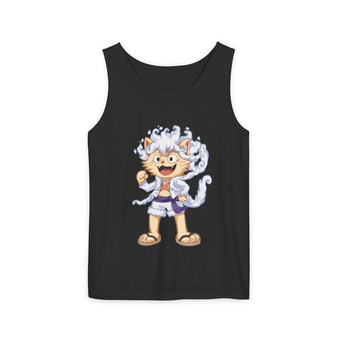 Whimsical Cat Tank Top, Unisex Funny Summer Shirt, Lightweight Graphic Top, Gift for Cat Lovers, Perfect for Beach Days, Casual Comfort Wear