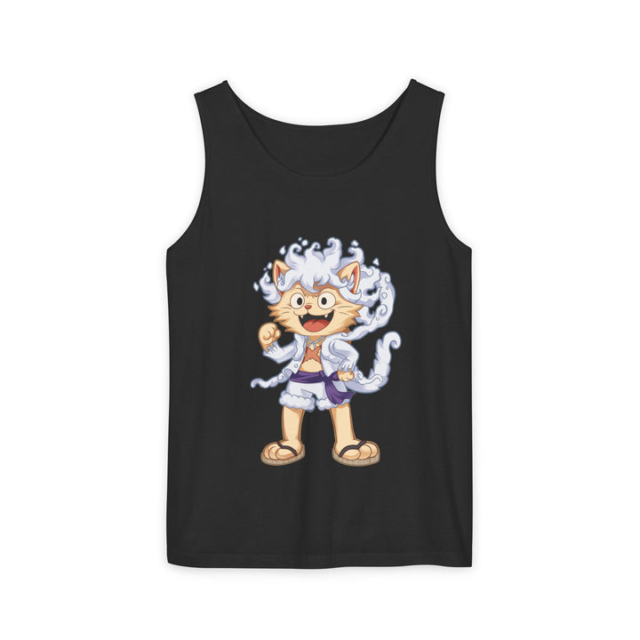 Whimsical Cat Tank Top, Unisex Funny Summer Shirt, Lightweight Graphic Top, Gift for Cat Lovers, Perfect for Beach Days, Casual Comfort Wear