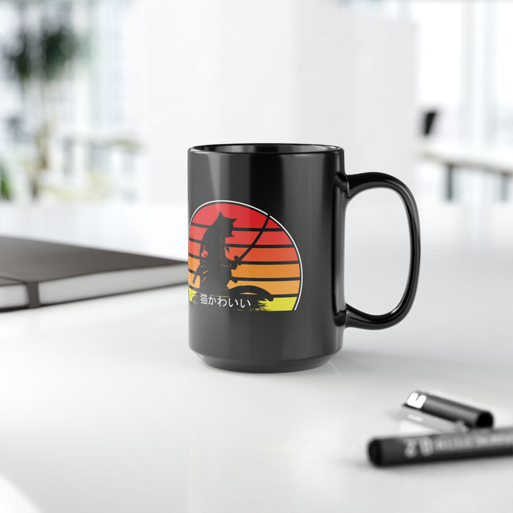 Sunset Samurai Cat Mug