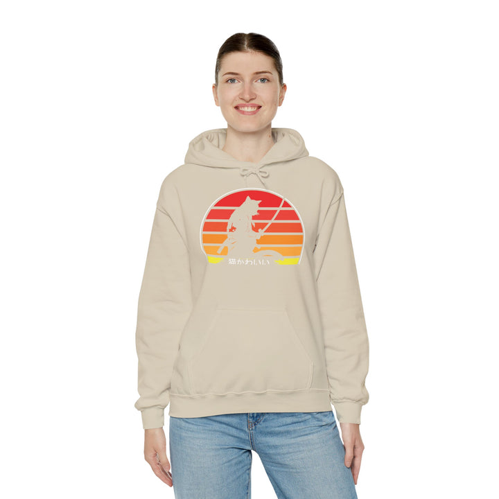 Samurai Cat Sunset Hoodie