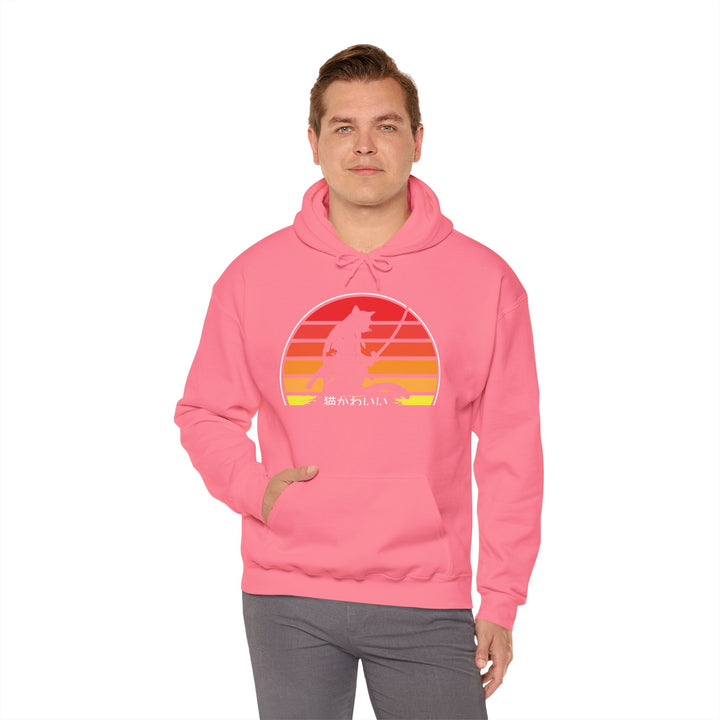 Samurai Cat Sunset Hoodie