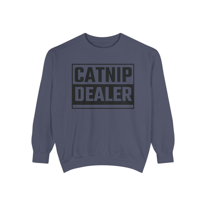 Catnip Dealer Sweatshirt Featuring a Bold and Humorous Black and White Typographic Design for Cat Lovers and Pet Owners Perfect Gift for Cat Parents Unisex Sweater for Every Season
