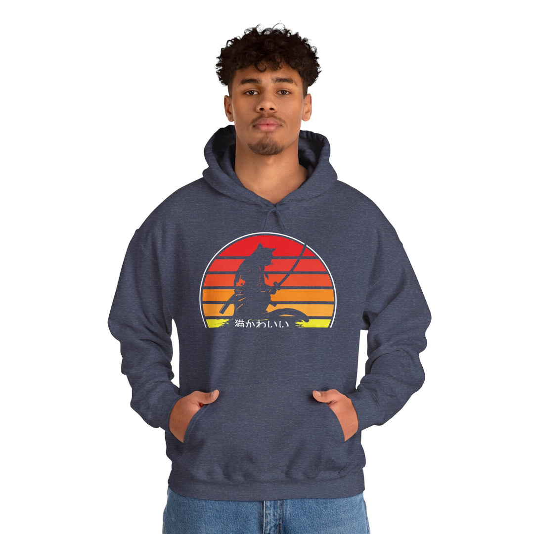 Samurai Cat Sunset Hoodie