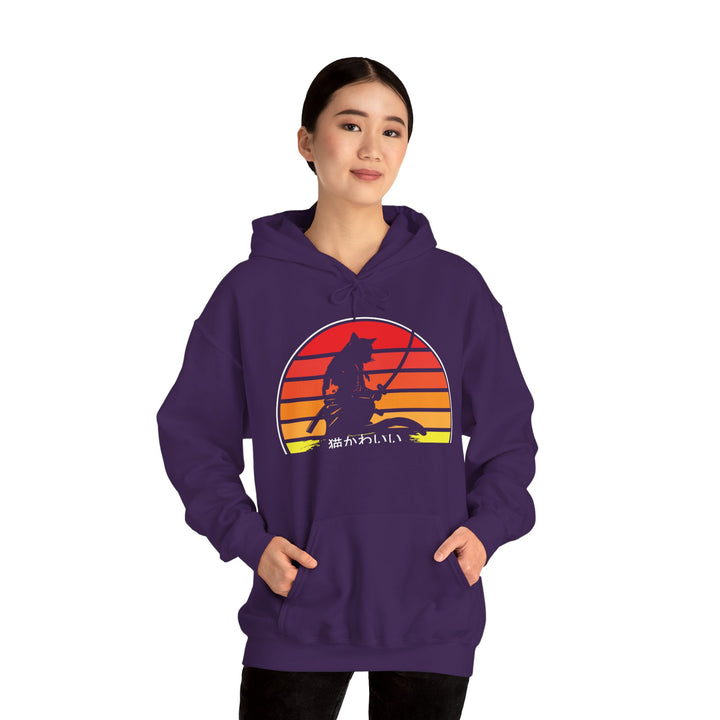 Samurai Cat Sunset Hoodie
