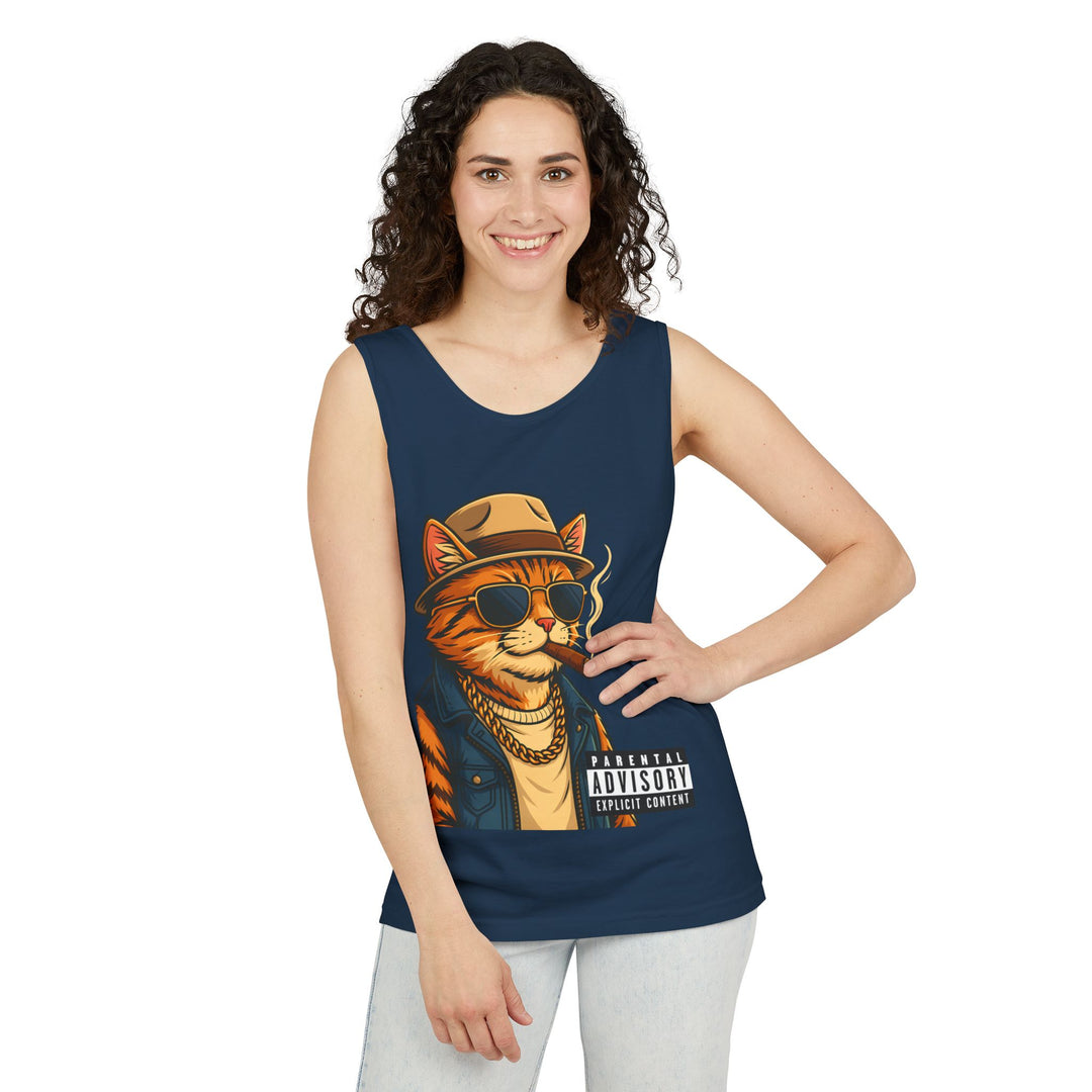 Cool Cat Unisex Tank Top - Funny Cat Graphic Tee, Summer Wear, Gift for Cat Lovers, Beach Party Essential, Casual Streetwear