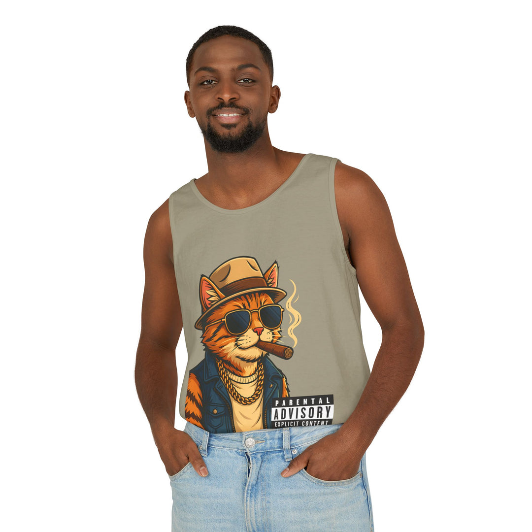Cool Cat Unisex Tank Top - Funny Cat Graphic Tee, Summer Wear, Gift for Cat Lovers, Beach Party Essential, Casual Streetwear