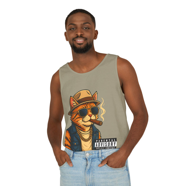 Cool Cat Unisex Tank Top - Funny Cat Graphic Tee, Summer Wear, Gift for Cat Lovers, Beach Party Essential, Casual Streetwear