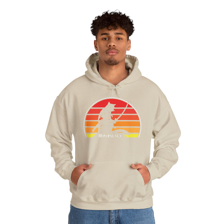 Samurai Cat Sunset Hoodie
