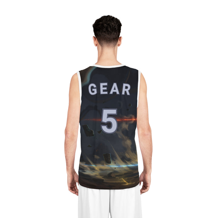 Anime-Inspired Basketball Jersey, Luffy Design, Sportswear for Fans, Playful Athletic Apparel, Unique Gift for Gamers, Cosplay Shirt