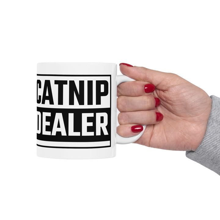 Catnip Dealer Ceramic Mug - Fun Gift for Cat Lovers, Perfect for Birthdays, Animal Enthusiasts, Home & Office Decor, Funny Coffee Cup