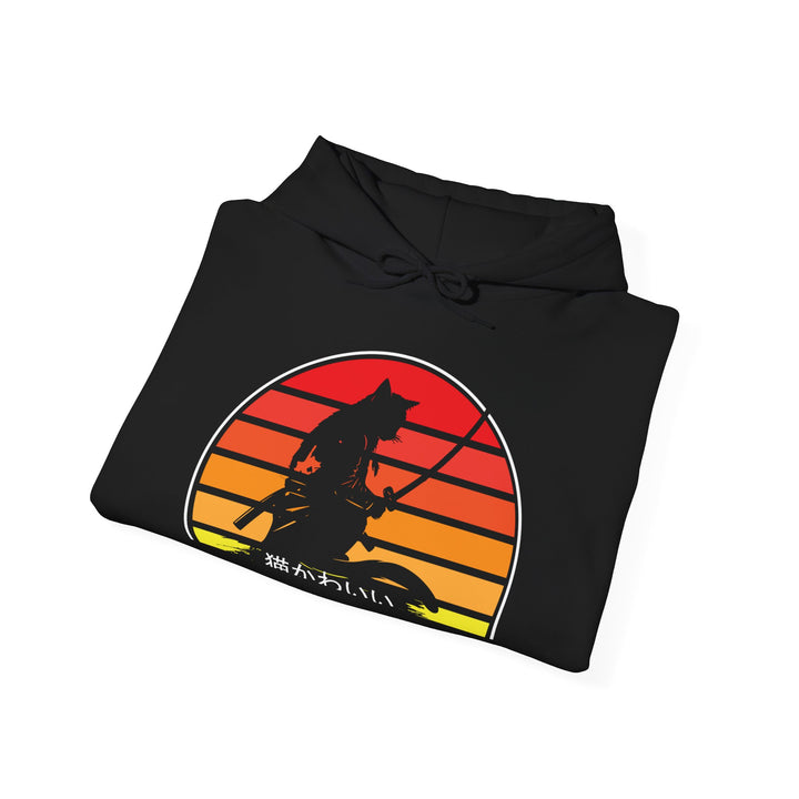 Samurai Cat Sunset Hoodie