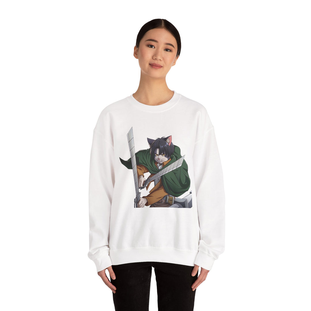 Anime-Inspired Cat Warrior Crewneck Sweatshirt, Cozy Unisex Sweatshirt, Gift for Anime Lovers, Perfect for Fall and Winter, Cute [...]