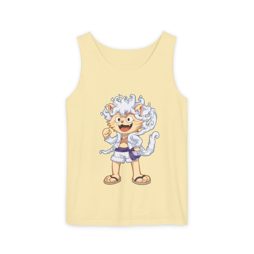 Whimsical Cat Tank Top, Unisex Funny Summer Shirt, Lightweight Graphic Top, Gift for Cat Lovers, Perfect for Beach Days, Casual Comfort Wear
