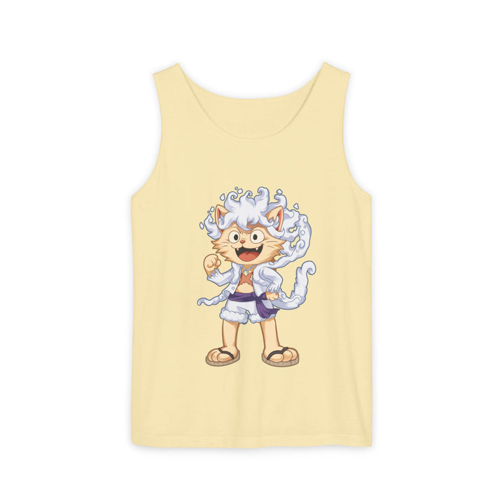 Whimsical Cat Tank Top, Unisex Funny Summer Shirt, Lightweight Graphic Top, Gift for Cat Lovers, Perfect for Beach Days, Casual Comfort Wear