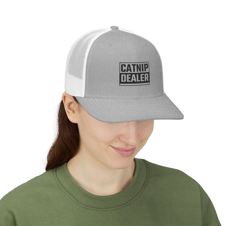 Catnip Dealer Snapback Cap, Funny Pet Lover Gift, Trucker Hat for Cat Owners, Unique Cat Themed Accessory, Stylish Streetwear