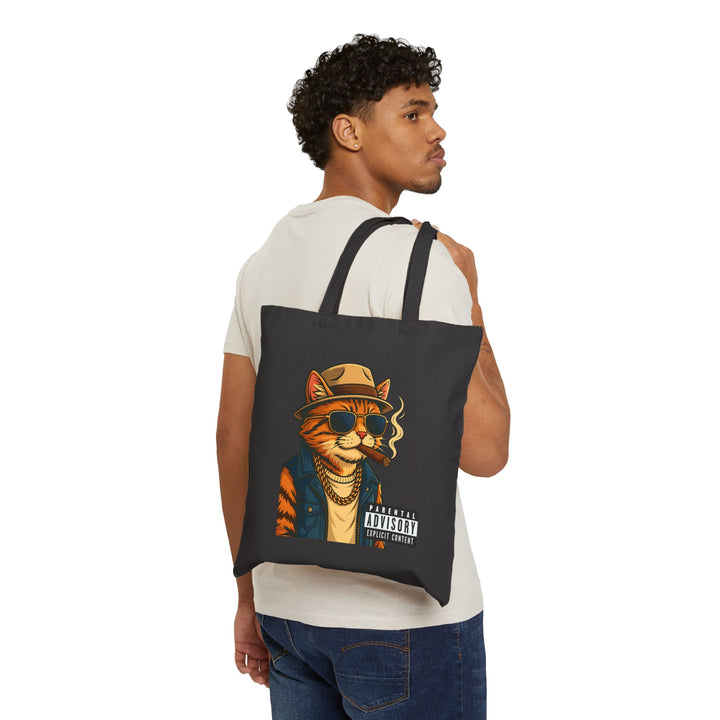 Cool Cat Tote Bag, Funky Canvas Tote, Cat Lover Gift, Eco-Friendly Shopper, Unique Animal Art Tote, Gift for Her