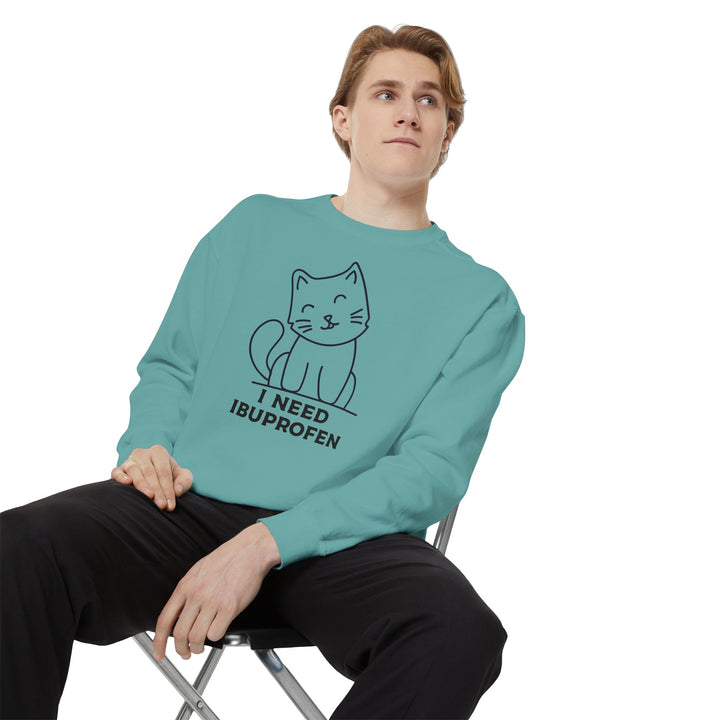 Cat-Themed Sweatshirt Featuring a Playful and Adorable Ghost Cat Holding a Candy Basket Cozy Gift for Cat Lovers Cute Animal Sweatshirt Funny Pet Apparel