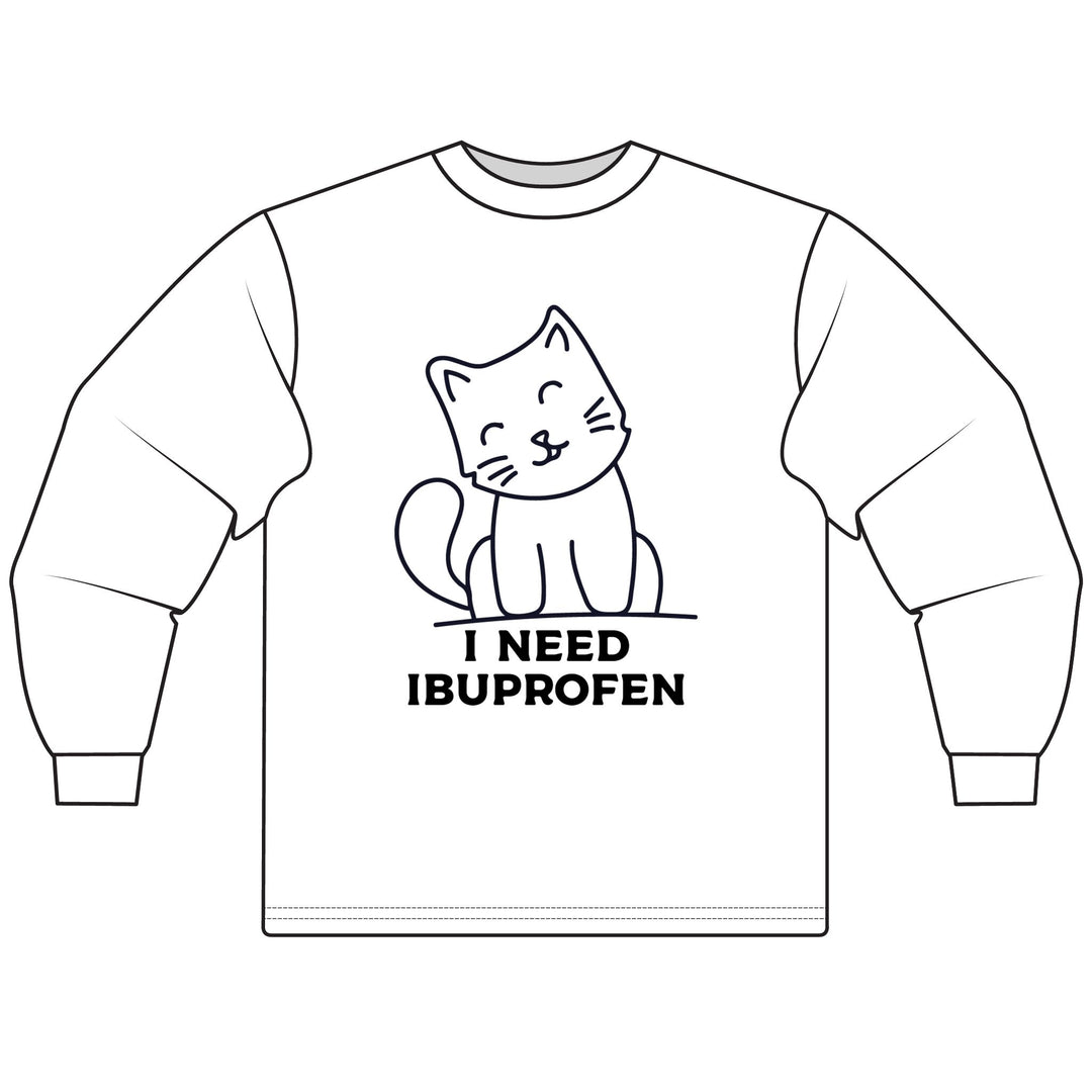 Ibuprofen Cat Long Sleeve Tee