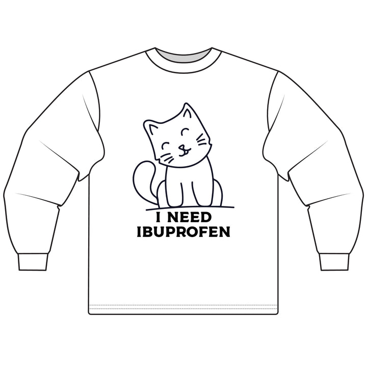 Ibuprofen Cat Long Sleeve Tee
