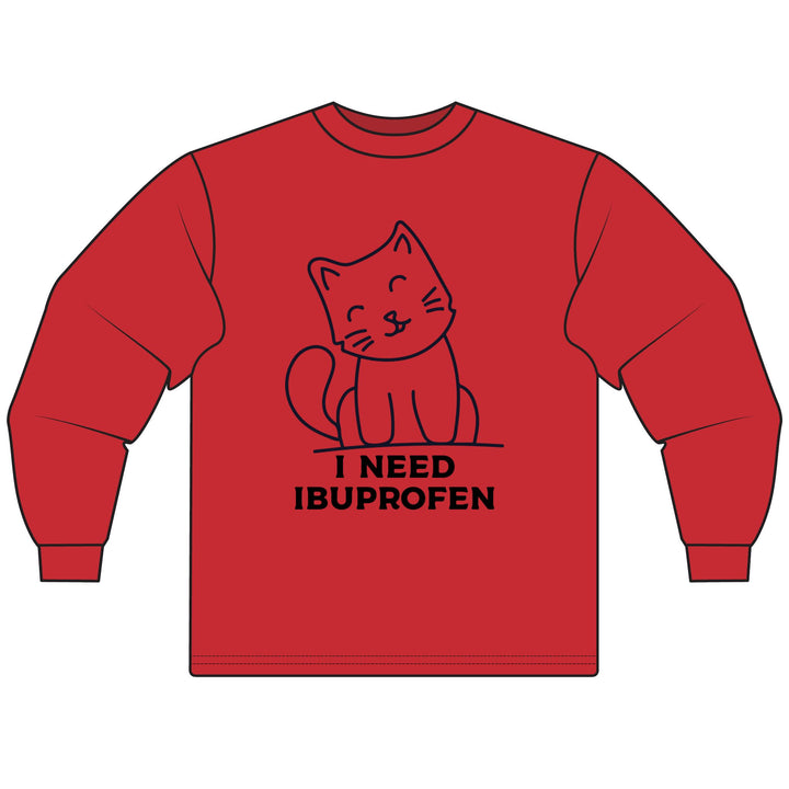 Ibuprofen Cat Long Sleeve Tee