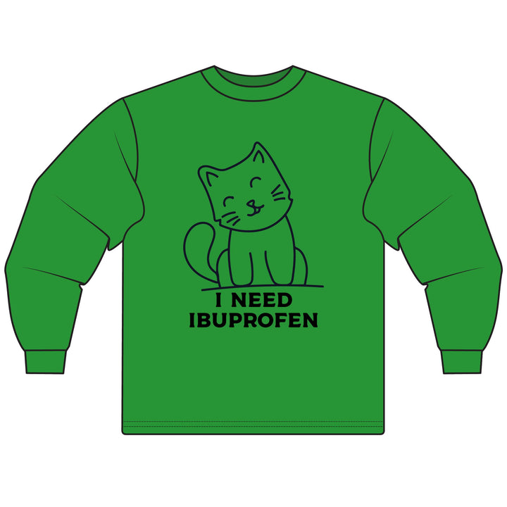 Ibuprofen Cat Long Sleeve Tee