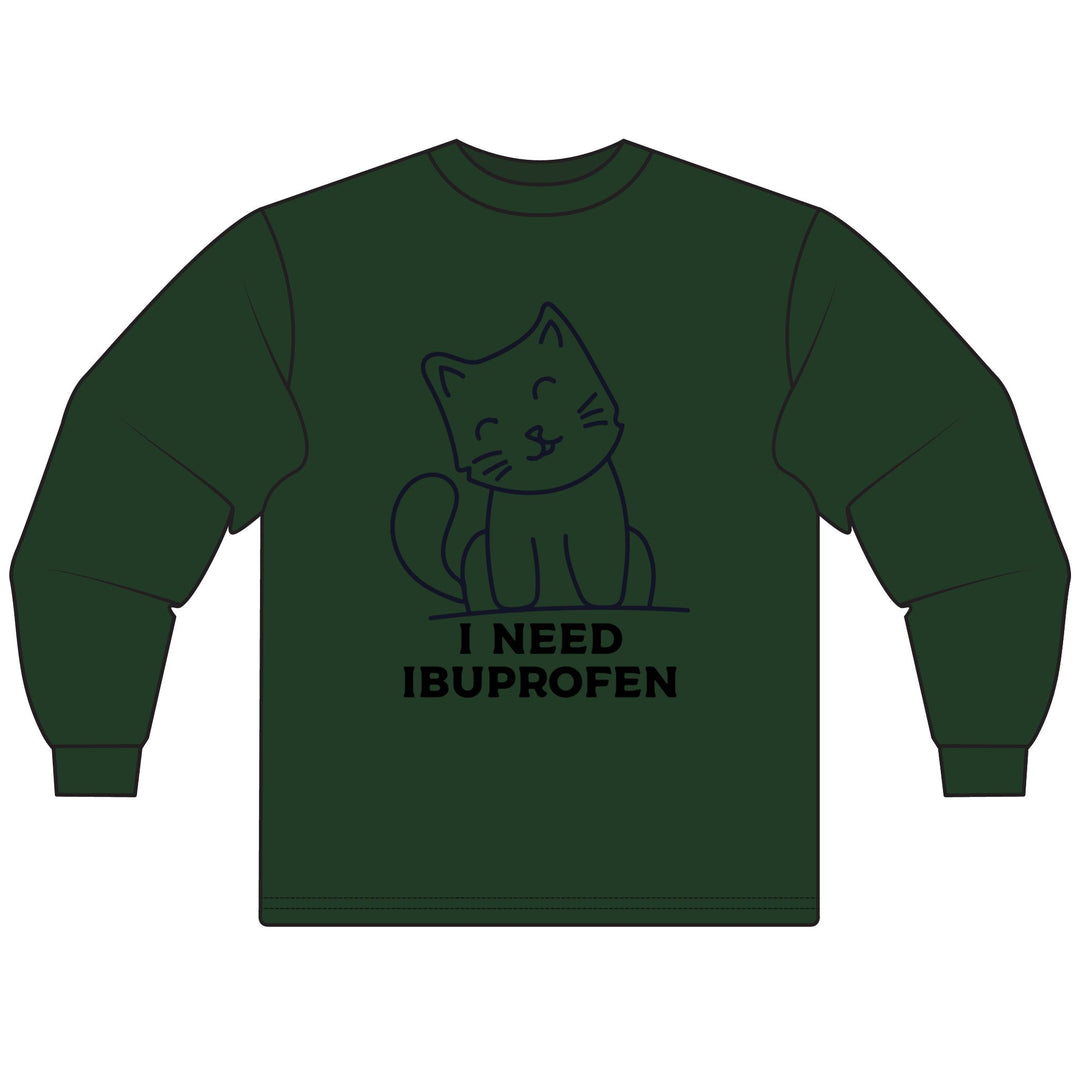 Ibuprofen Cat Long Sleeve Tee