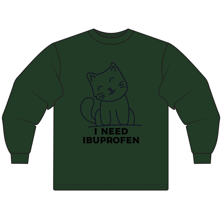 Ibuprofen Cat Long Sleeve Tee