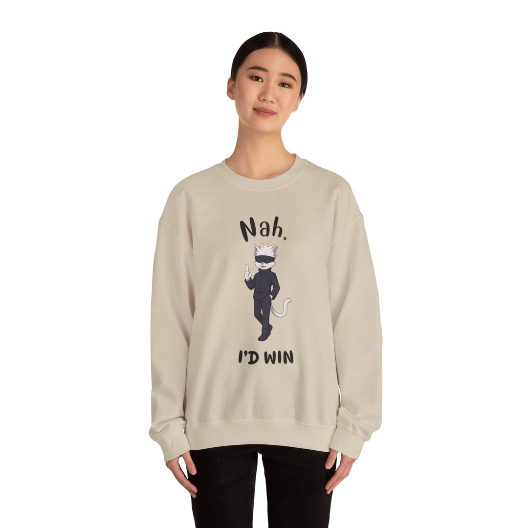 Cool Cat Sweatshirt, Funny Sweatshirt, Gift for Cat Lovers, Casual Outfit, Unisex Crewneck Sweatshirt, Unique Design