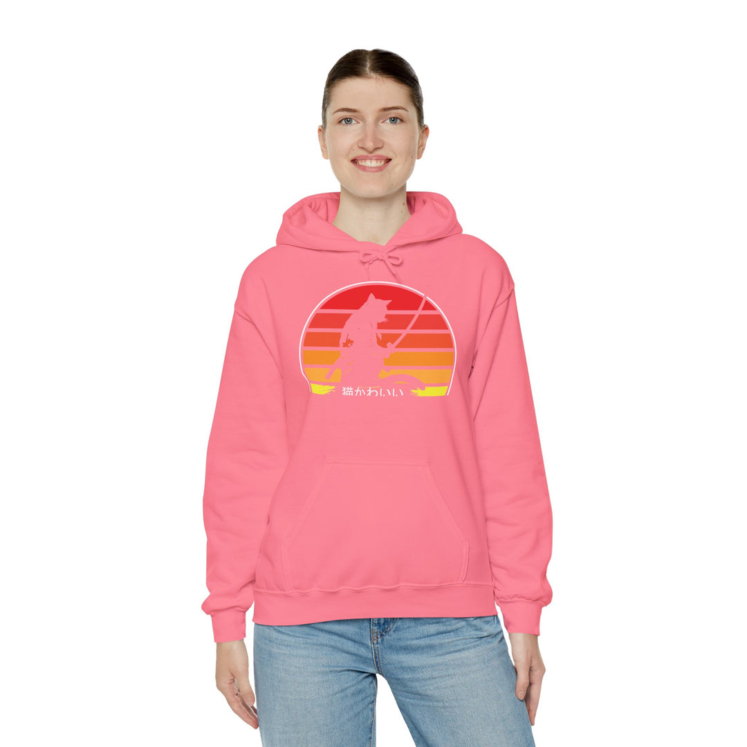 Samurai Cat Sunset Hoodie