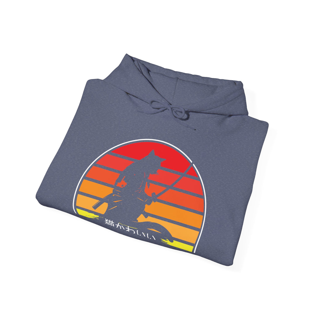 Samurai Cat Sunset Hoodie