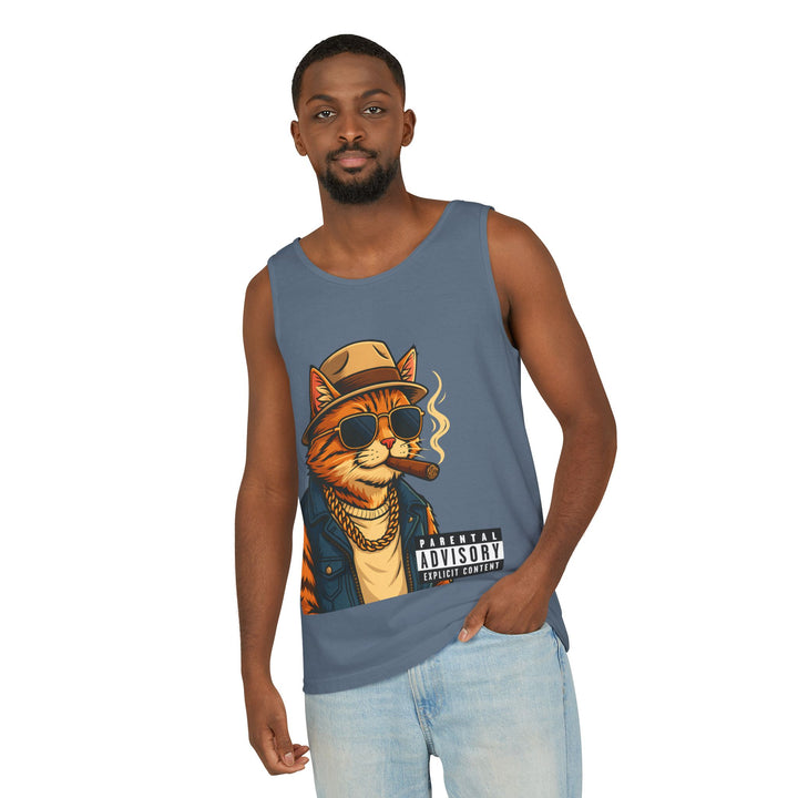 Cool Cat Unisex Tank Top - Funny Cat Graphic Tee, Summer Wear, Gift for Cat Lovers, Beach Party Essential, Casual Streetwear