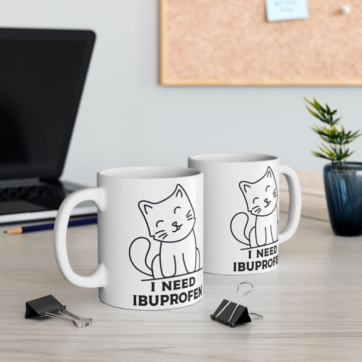 Funny Cat Ceramic Coffee Mug - 11oz & 15oz, Gift for Pet Lovers, Humorous Mug, Cute Cat Lover Decor, Perfect Birthday Present