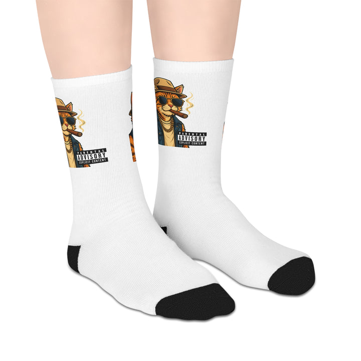Parental Advisory Cat Mid-Length Socks