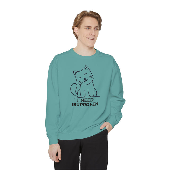 Cat-Themed Sweatshirt Featuring a Playful and Adorable Ghost Cat Holding a Candy Basket Cozy Gift for Cat Lovers Cute Animal Sweatshirt Funny Pet Apparel